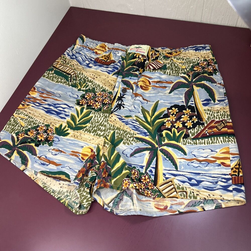 Paradise On A Hanger Tropical Print Shorts Mens Size XL